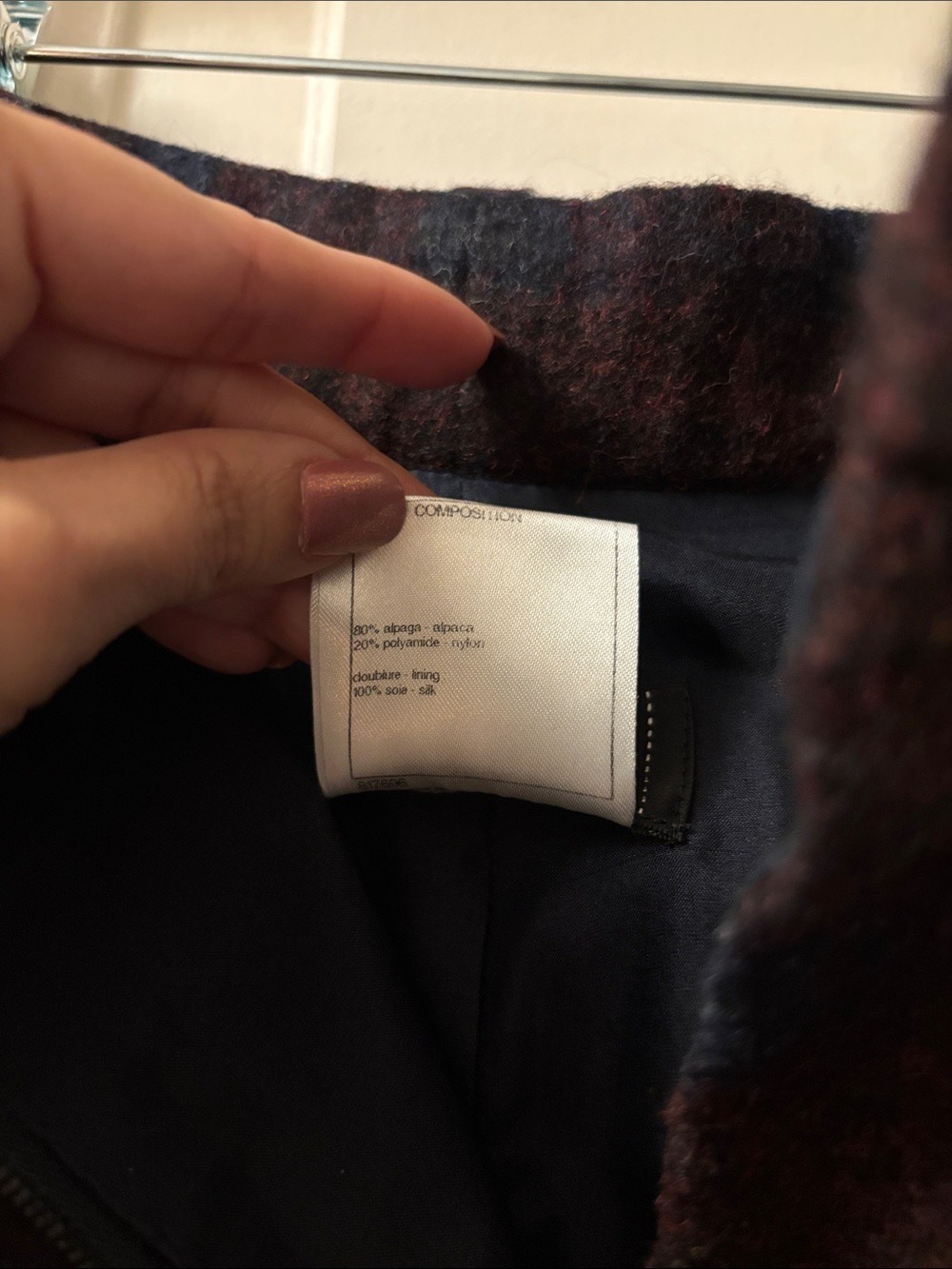Chanel Plaid Wide Leg Pants Alpaca Silk Lined FR 36 - Picture 8 of 8